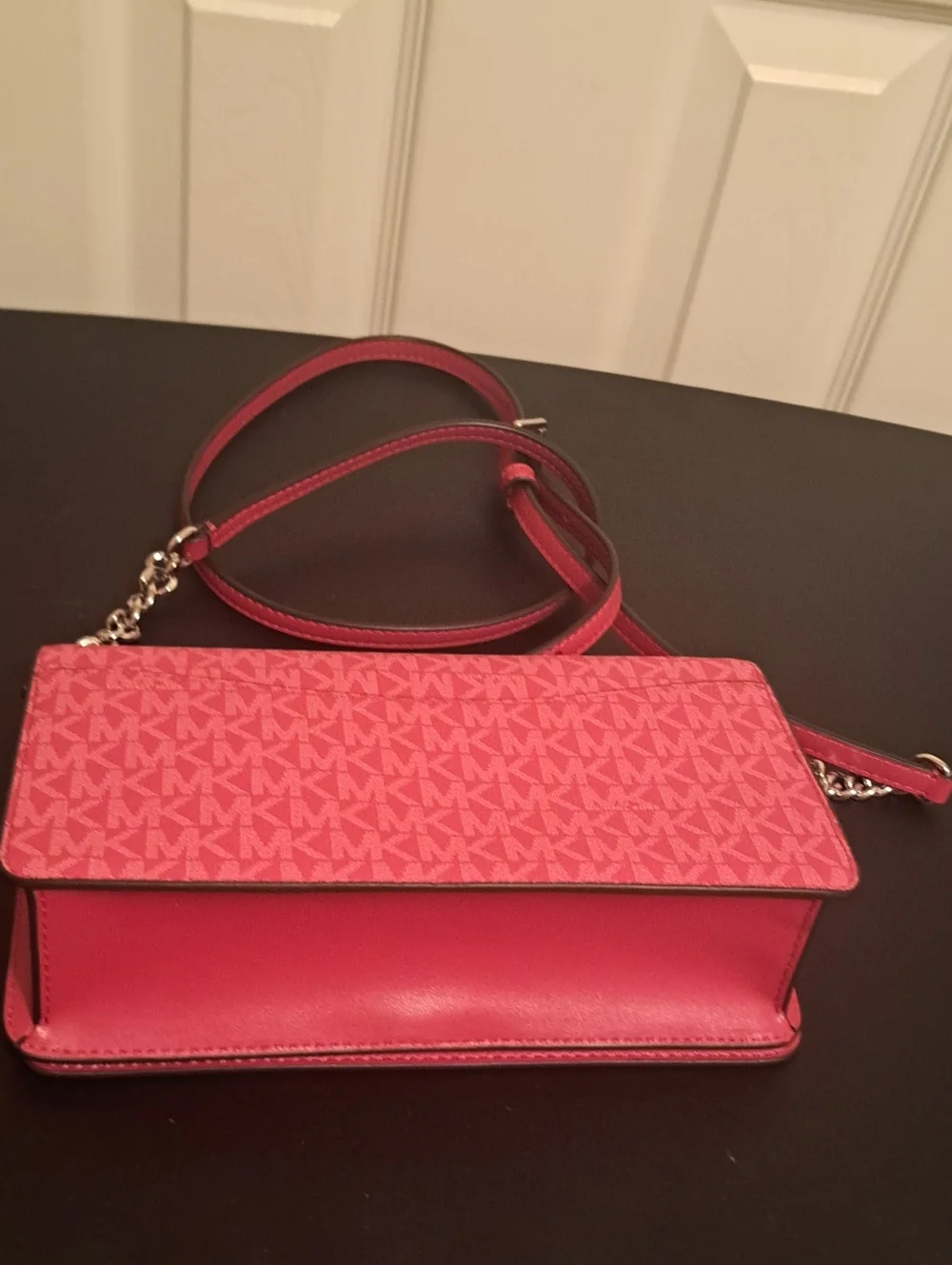 Michael Kors Dark Rasberry Med Signature MK Crossbody Shoulder Bag NWT